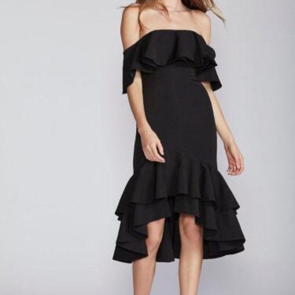 Fame and Partners Pink Off the Shoulder Midi Dress The Sasha Dress NWT - Picture 15 of 15